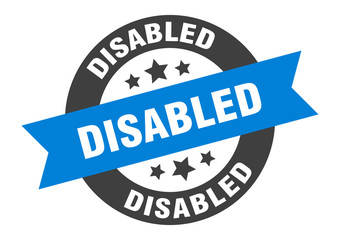 Fototapeta premium disabled sign. disabled round ribbon sticker. disabled tag