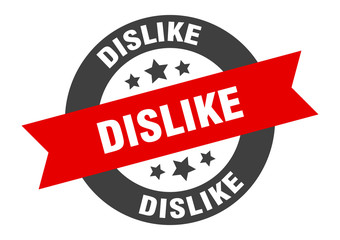 dislike sign. dislike round ribbon sticker. dislike tag