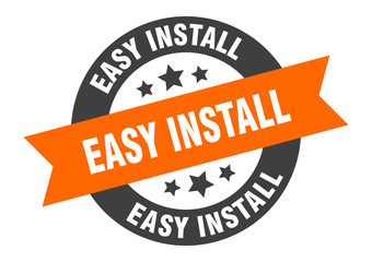 Fototapeta premium easy install sign. easy install round ribbon sticker. easy install tag