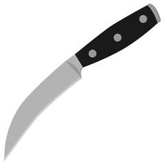 Kitchen knife on white isolated background. Vector illustration on the theme of kitchen utensils.