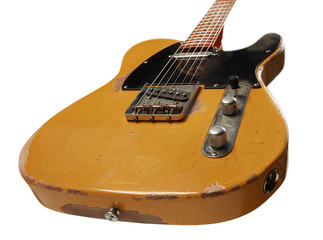 Electric guitar on a white background.