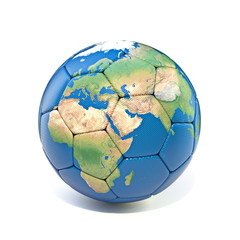 Fototapeta na wymiar Earth soccer ball 3D