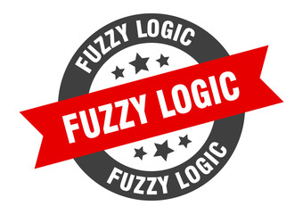 fuzzy logic sign. fuzzy logic round ribbon sticker. fuzzy logic tag