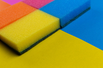 Colorful sponges for washing dishes