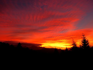 Fototapeta premium sunset in the mountains