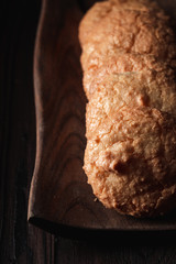 Homemade almond cookies with golden crust