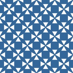 Tile vector pattern with blue and white background