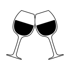 wine glasses on white background