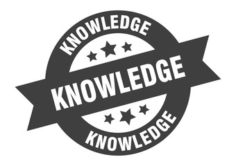 knowledge sign. knowledge round ribbon sticker. knowledge tag