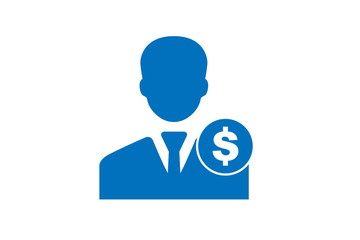 Shareholders vector icon. business man blue color icon, Can be used for topics like finance, investment, shareholding, stockholding