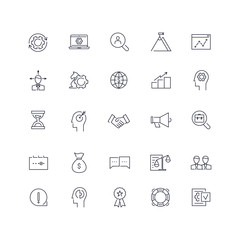 Line icons set. Business pack. Vector illustration