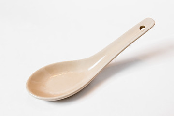 Ceramic spoon isolated.