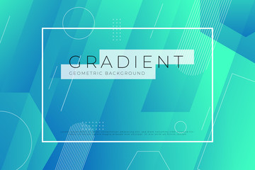 Blue Ice Gradient Geometric Background