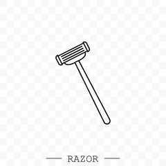 razor vector line, linear icon. Shaving men razor icon. Simple illustration of man razor vector icon for web design isolated