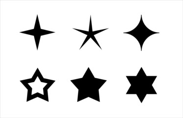 Vector set of stars isolated on white background