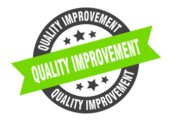 quality improvement sign. quality improvement round ribbon sticker. quality improvement tag