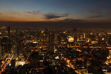 Aerial View of Bangkok City
