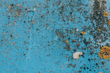 rust texture on old blue paint 