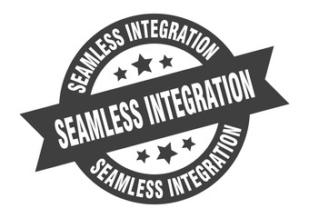 seamless integration sign. seamless integration round ribbon sticker. seamless integration tag
