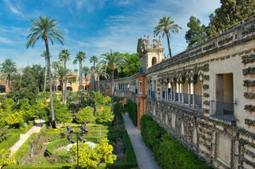 Fototapeta na wymiar Jardines del Real Alcázar de Sevilla