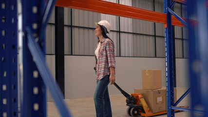 warehouse woman workers checking the shipment while working