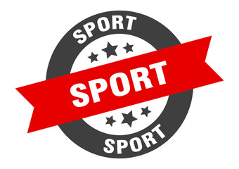 sport sign. sport round ribbon sticker. sport tag