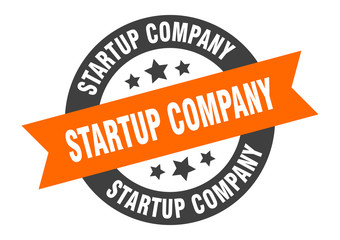 startup company sign. startup company round ribbon sticker. startup company tag