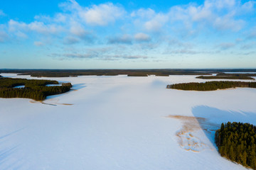 frozen lake at winter