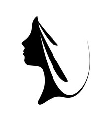 Beautiful profile of girl. Profile of young woman. Vector illustration 