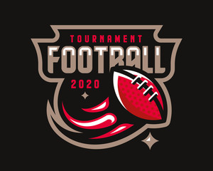 American football  logo design. Rugby emblem tournament template editable for your design.