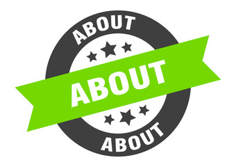 about sign. about round ribbon sticker. about tag