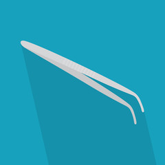 steel tweezers icon- vector illustration