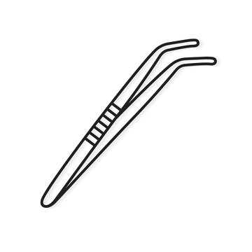 Steel Tweezers Icon- Vector Illustration