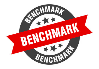 Fototapeta premium benchmark sign. benchmark round ribbon sticker. benchmark tag