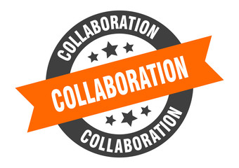 Fototapeta premium collaboration sign. collaboration round ribbon sticker. collaboration tag