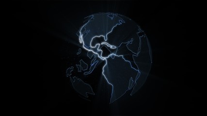 Digital illustration of the Earth on a black background © Timo Nausch/Wirestock