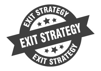 exit strategy sign. exit strategy round ribbon sticker. exit strategy tag