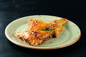 homemade samsa in a plate