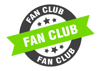 fan club sign. fan club round ribbon sticker. fan club tag
