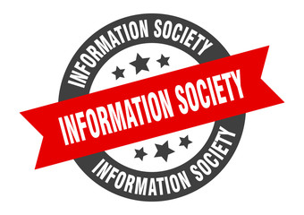 Fototapeta premium information society sign. information society round ribbon sticker. information society tag