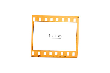 (35 mm.) film frame With vintage space on white background.
