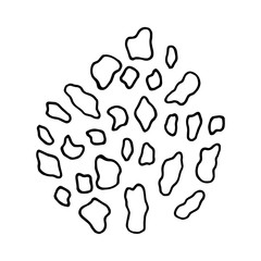 Abstract texture design element. Hand drawn vector illustration in doodle style outline drawing isolated on white background.
