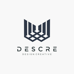 Abstract Letter W logo design With wing Concept. Modern logo with lines style. Vector design template elements for your application or corporate identity. - vector