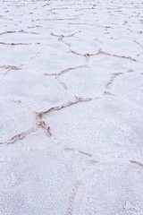 Fototapeta premium Detail of a salt flat soil in Salta, Argentina