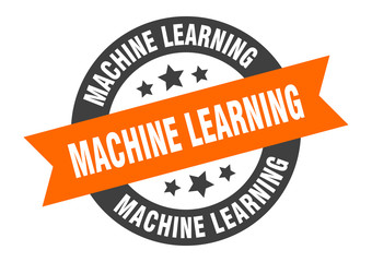 machine learning sign. machine learning round ribbon sticker. machine learning tag