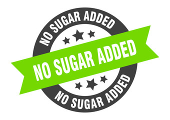 no sugar added sign. no sugar added round ribbon sticker. no sugar added tag
