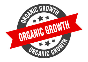 Obraz premium organic growth sign. organic growth round ribbon sticker. organic growth tag