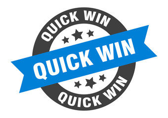 Fototapeta premium quick win sign. quick win round ribbon sticker. quick win tag