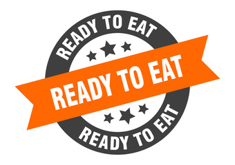 Fototapeta premium ready to eat sign. ready to eat round ribbon sticker. ready to eat tag