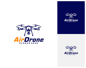 Drone logo design template. Photography drone icon vector. Creative design. Illustration